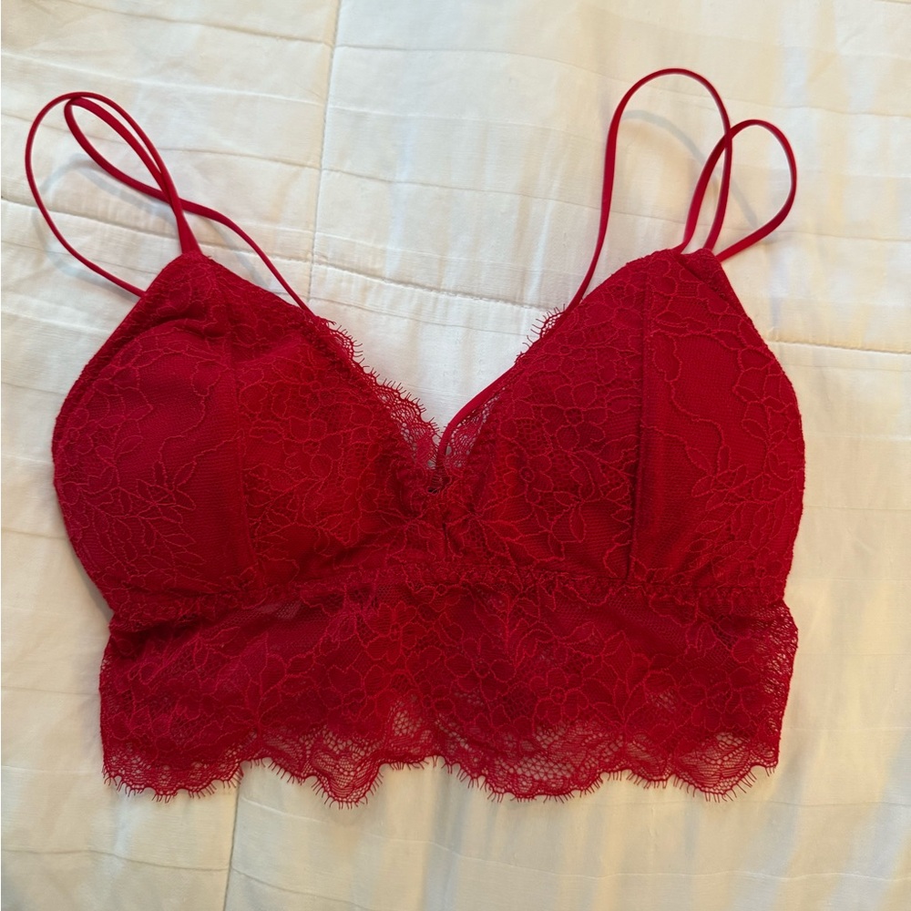 Gilly Hicks Vibrant Red Lace Bralette